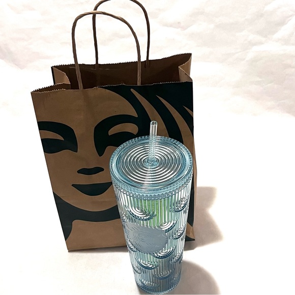 Starbucks Iridescent Mermaid Scale Cold Cup Tumbler with Straw 24oz Blue - Picture 12 of 13